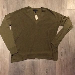 Jcrew v neck PS Olive You sweater